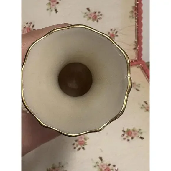Lenox Catalan Ivory Gold Trim Porcelain Bud Vase - Picture 3 of 5